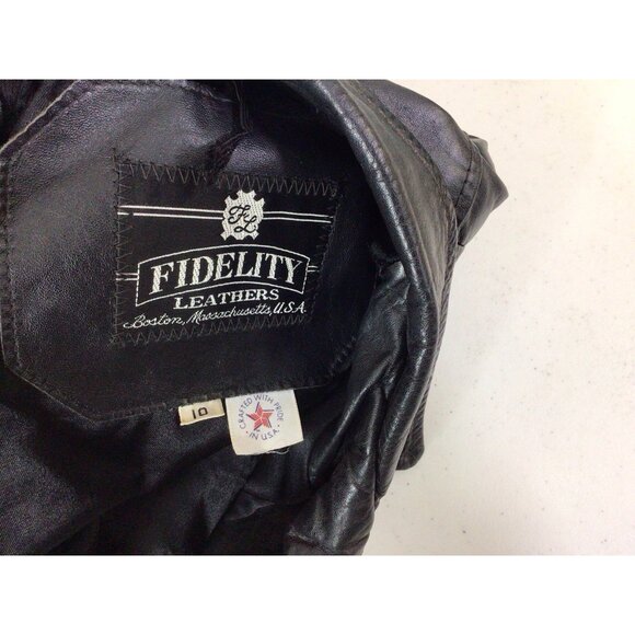 Fidelity Vintage Crop Leather Jacket 80’s Style Womens 10 - Picture 4 of 7